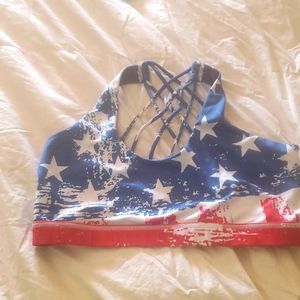 American flag sports bra